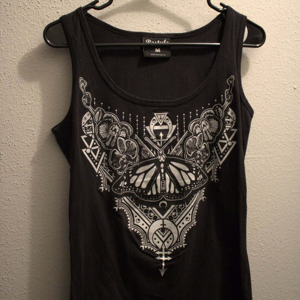 Restyle Tank Top with moth design